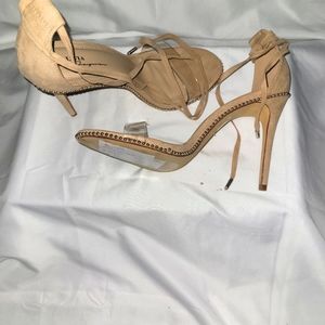 Strap cream heels